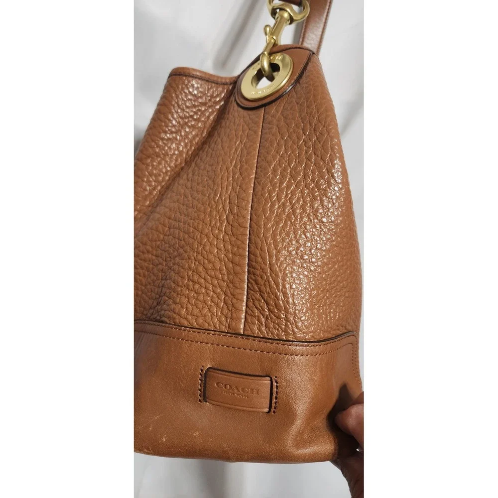 COACH New York Hadley F-31334 Hobo Bag Brown Pebbled Leather Shoulder Bag